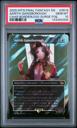 2025 MAGIC: THE GATHERING FINAL FANTASY #0519 AERITH GAINSBOROUGH PSA 10 - Image 1