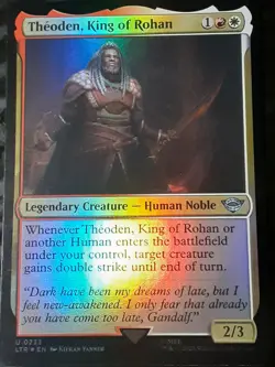 Theoden King of Rohan FOIL , Lord of the Rings , Near M, MTG ,FREE SHIPPING - Image 1