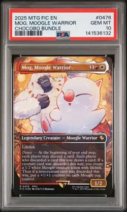 2025 MTG FINAL FANTASY COMMANDER CHOCOBO BUNDLE #0476 MOG, MOOGLE WARRIOR PSA 10 - Image 1