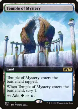 Temple of Mystery [FOIL BORDERLESS] ~ MTG ~ Core Set 2021 ~ Rare (NM/M) - Image 1