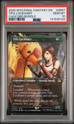 2025 MAGIC THE GATHERING FINAL FANTASY CHOCOBO BUNDLE #0567 TIFA LOCKHART PSA 10 - Image 1