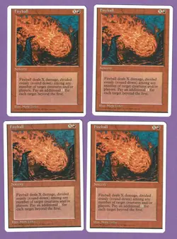 MTG 4x (NM) FIREBALL Fourth 4th Edition WOTC Magic the Gathering VTG - Image 1