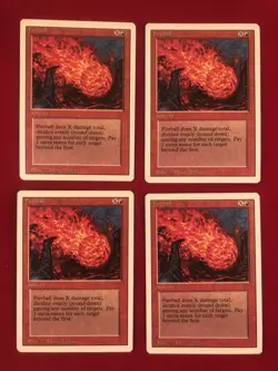 Lot of 4 Magic the Gathering 1993 Revised Fireball - Image 1