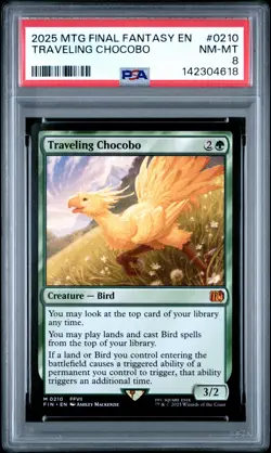 2025 MAGIC: THE GATHERING FINAL FANTASY #0210 TRAVELING CHOCOBO PSA 8 - Image 1