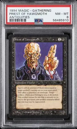 1994 MAGIC: THE GATHERING ANTIQUITIES PRIEST OF YAWGMOTH PSA 8 - Image 1