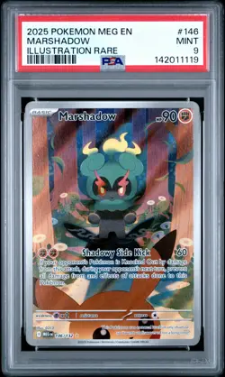 2025 POKEMON MEG EN-MEGA EVOLUTION ILLUSTRATION RARE #146 MARSHADOW PSA 9 - Image 1
