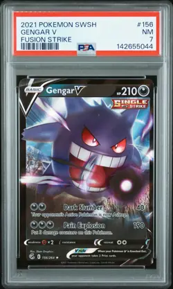 2021 POKEMON SWORD & SHIELD FUSION STRIKE #156 GENGAR V PSA 7 - Image 1