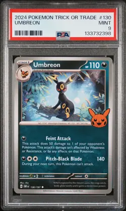 2024 POKEMON TRICK OR TRADE #130 UMBREON PSA 9 - Image 1