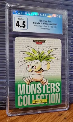 Exeggutor No.103 Pokemon Carddass Card Bandai Pocket Monsters Green CGC 4.5 Slab - Image 1