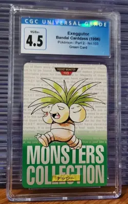 Exeggutor No.103 Pokemon Carddass Card Bandai Pocket Monsters Green CGC 4.5 Slab - Image 2