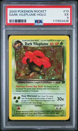2000 POKEMON ROCKET #13 DARK VILEPLUME-HOLO PSA 5 - Image 1
