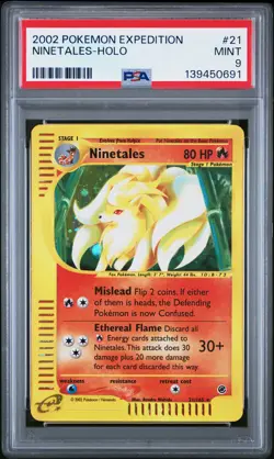 2002 POKEMON EXPEDITION #21 NINETALES-HOLO PSA 9 - Image 1