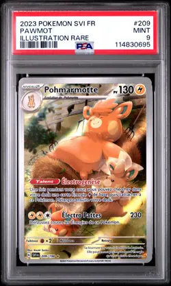 2023 POKEMON FRENCH SVI FR-SCARLET & VIOLET ILLUSTRATION RARE #209 PAWMOT PSA 9 - Image 1