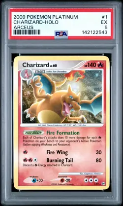 2009 POKEMON PLATINUM ARCEUS #1 CHARIZARD-HOLO PSA 5 - Image 1