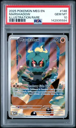 2025 POKEMON MEG EN-MEGA EVOLUTION ILLUSTRATION RARE #146 MARSHADOW PSA 10 - Image 1