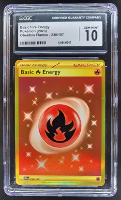 2023 Pokemon SV Obsidian Flames Basic Fire Energy #230/197 CGC 10 NE - Image 1