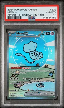 2024 POKEMON PAF EN-PALDEAN FATES SPECIAL ILLUSTRATION RARE #232 MEW EX PSA 8.5 - Image 1