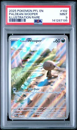 2025 POKEMON PFL EN-PHANTASMAL FLAMES ILLUSTRATION RARE PALDEAN WOOPER PSA 9 - Image 1