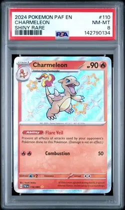 2024 POKEMON PAF EN-PALDEAN FATES SHINY RARE #110 CHARMELEON PSA 8 - Image 1