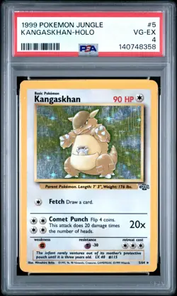 1999 POKEMON JUNGLE #5 KANGASKHAN-HOLO PSA 4 - Image 1