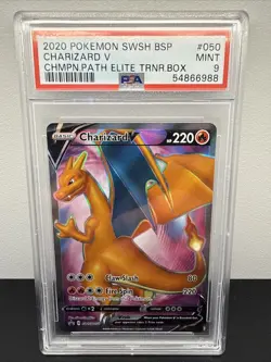 Pokemon TCG Charizard V Promo SWSH050 PSA 9 - Image 1