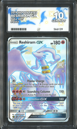 Pokemon TCG: Reshiram GX SV51/SV94 Hidden Fates: Shiny Vault ACE 10 GEM MINT - Image 1