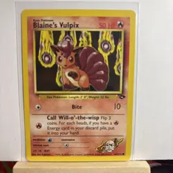 POKEMON GYM CHALLENGE UNLIMITED BLAINE'S VULPIX COMMON 66/132 NM - Image 1