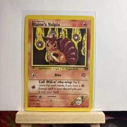 POKEMON GYM CHALLENGE UNLIMITED BLAINE'S VULPIX COMMON 66/132 NM - Image 2