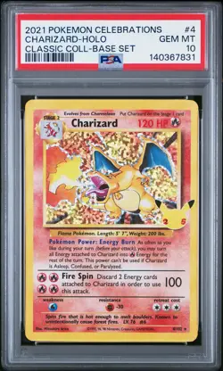 2021 POKEMON CELEBRATIONS CLASSIC COLLECTION #4 CHARIZARD-HOLO PSA 10 - Image 1