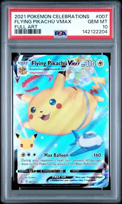 2021 POKEMON CELEBRATIONS #007 FULL ART/FLYING PIKACHU VMAX PSA 10 - Image 1