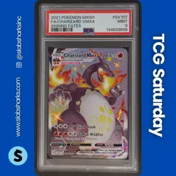 2021 POKEMON SWSH SHINING FATES #SV107/SV122 CHARIZARD VMAX SHINY VAULT PSA 9 - Image 1