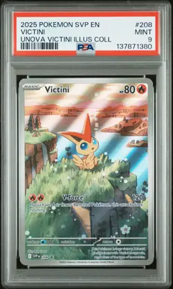 2025 POKEMON UNOVA VICTINI ILLUSTRATION COLLECTION PROMO #208 VICTINI PSA 9 - Image 1