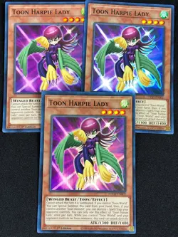 YUGIOH TOON HARPIE LADY TOCH-EN002 1ST SUPER X3(NM) - Image 1