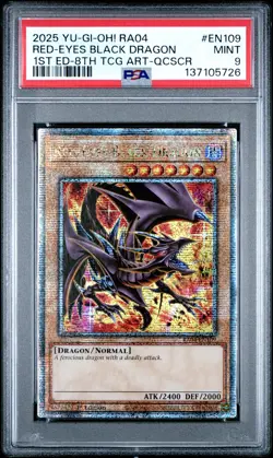 2025 YU-GI-OH! RA04-QUARTER CENTURY STAMPEDE #EN109 RED-EYES BLACK DRAGON PSA 9 - Image 1