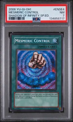 2006 YU-GI-OH! SHADOW OF INFINITY SPECIAL EDITION #ENSE4 MESMERIC CONTROL PSA 7 - Image 1