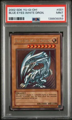 2002 YU-GI-OH! STARTER DECK: KAIBA #001 BLUE-EYES WHITE DRAGON PSA 9 - Image 1