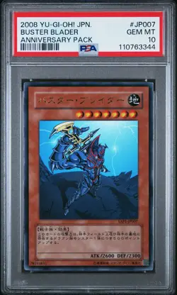 2008 YU-GI-OH! JAPANESE YAP1-ANNIVERSARY PACK #JP007 BUSTER BLADER PSA 10 - Image 1