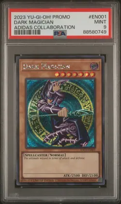 2023 YU-GI-OH! PROMO ADIDAS COLLABORATION #EN001 DARK MAGICIAN PSA 9 - Image 1