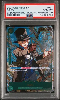 2025 ONE PIECE 3RD ANNIVERSARY TOURNAMENT 3 BROTHERS PACK WINNER SABO PSA 10 - Image 1