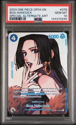 2023 ONE PIECE OP04-KINGDOMS OF INTRIGUE SPECIAL ALT ART #078 BOA HANCOCK PSA 10 - Image 1
