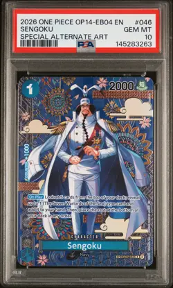 2026 ONE PIECE OP14-EB04-THE AZURE SEA'S SEVEN SPECIAL ALT ART SENGOKU PSA 10 - Image 1