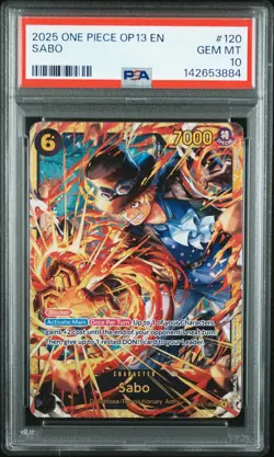 2025 ONE PIECE OP13-CARRYING ON HIS WILL #120 SABO PSA 10 - Image 1