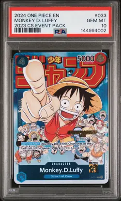 2024 ONE PIECE CHAMPIONSHIP 2023 EVENT PACK #033 MONKEY D. LUFFY PSA 10 - Image 1
