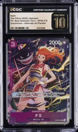 2025 ONE PIECE JAPANESE PC BEST SELECTION ALT ART #OP09-070 NAMI CGC 10 PRISTINE - Image 1