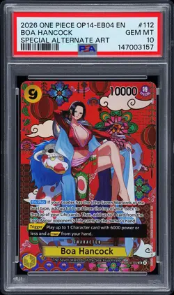2026 ONE PIECE THE AZURE SEA'S SEVEN SPECIAL ALT ART #112 BOA HANCOCK PSA 10 - Image 1