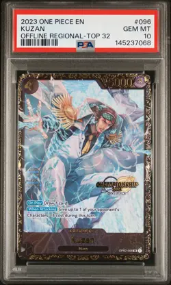 2023 ONE PIECE PROMOS OFFLINE REGIONAL-TOP 32 #096 KUZAN PSA 10 - Image 1