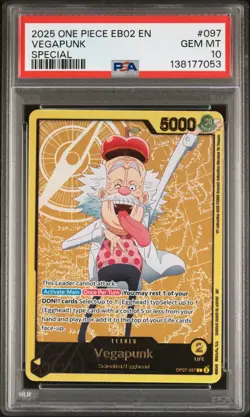 2025 ONE PIECE EXTRA BOOSTER SPECIAL 25TH COLLECTION #OP07-097 VEGAPUNK PSA 10 - Image 1