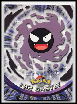 Gastly #92 Blue Logo Topps Non Holo TV Animation Pokemon Card - Image 1