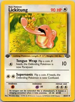 Lickitung 38/64 1st Edition LP Pokemon Card TCG Jungle - Image 1