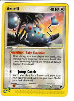 Azurill - 31/100 EX Sandstorm E-Reader Pokemon Card - Moderately Played - Image 1